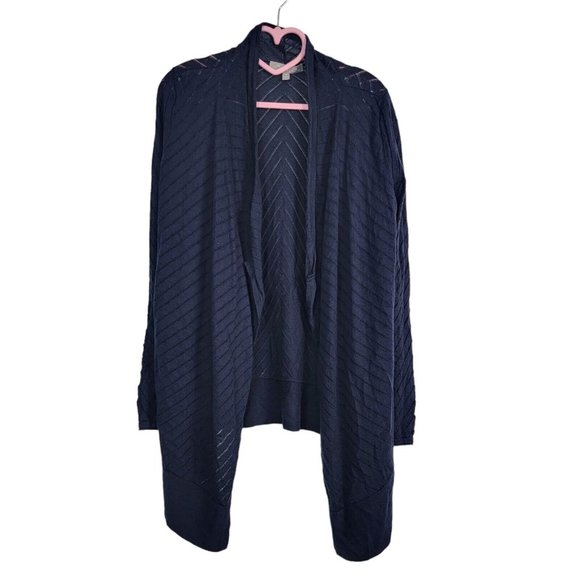 Nordstrom Collection Cashmere Sweater Womens XS Royal Blue Long Open Cardigan - Picture 1 of 5
